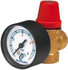 SOUPAPE DE SURETE NF AVEC MANO. 1/2'' FF - 3 bar 100 Kw